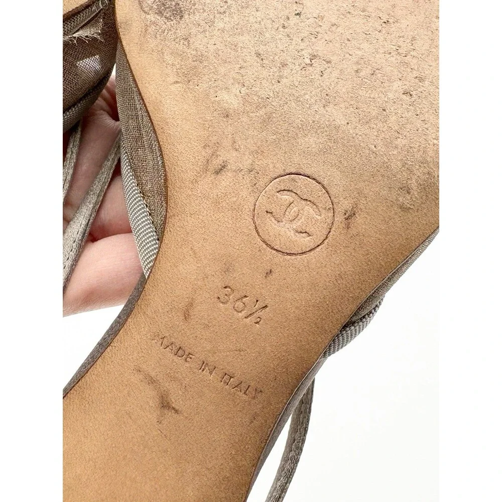 Chanel Gold Clover Lucky Charm  Gold & Silver Mules Heels Vintage Size EU 36.5